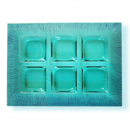 Porta antipasti in vetro di Murano verde acqua