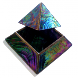 scatola piramide iridescente