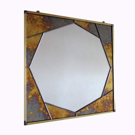 Specchio ottagonale anticato