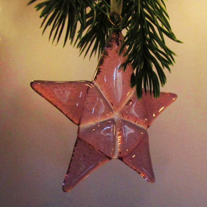 Decorazione natalizia a forma di stella rosa ciclamino