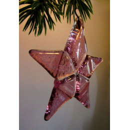 Decorazione natalizia a forma di stella rosa ciclamino